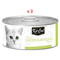 Kit Cat Chicken & Seafood 80g Cat Wet Food (Pack Of 3)