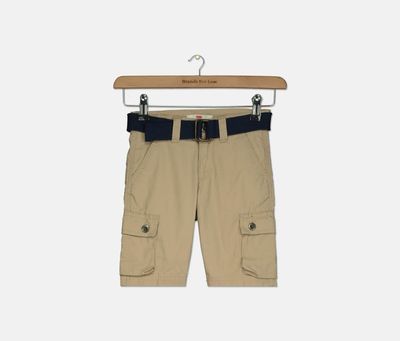 Toddler Boys Belted Six-pocket Cargo Shorts Khaki Toddler Boys Belted Six-pocket Cargo Shorts Khaki