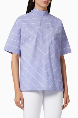Liocorno Cotton Poplin Tunic Top Liocorno Cotton Poplin Tunic Top