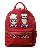 Dolce Gabbana Red #DGFAMILY Embellished Backpack VULCANO Bag (BAG1151)