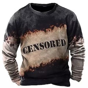 Men's Sweatshirt Pullover Brown Crew Neck Color Block Letter Graphic Prints Print Daily Sports Holiday 3D Print Basic Streetwear Designer Spring   Fall Clothing Apparel Hoodies Sweatshirts  Lightinthebox