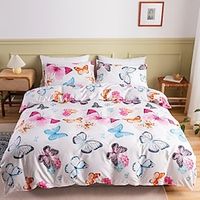 Butterfly Printed Duvet Cover Bedding Sets Comforter Cover with 1 Duvet Cover or Coverlet,1Sheet,2 Pillowcases for Double/Queen/King(1 Pillowcase for Twin/Single) miniinthebox - thumbnail