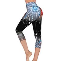 21Grams Women's High Waist Yoga Pants Capri Leggings Tummy Control Butt Lift Black Fitness Gym Workout Running Summer Sports Activewear High Elasticity Lightinthebox - thumbnail