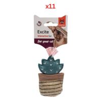 FOFOS Dark Green Cactus Cat Toy (Pack Of 11)
