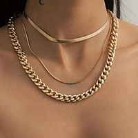 Choker Necklace Chain Necklace Torque Women's Artistic Simple Fashion Vintage Trendy Gold Silver 40,45,47 cm Necklace Jewelry 3pcs for Street Daily Holiday Club Festival Geometric Rectangle Lightinthebox - thumbnail
