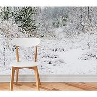 Natural scenery forest snow scenery background wall wallpaper mural living room bedroom hotel restaurant store home wall decoration waterproof material mural miniinthebox - thumbnail
