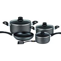 Royalford 8 Pcs Aluminum Non-Stick Cookware Set, Grey - RF7923