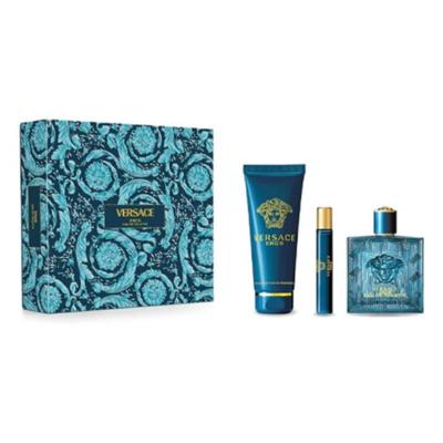 Versace Eros Men 3Pcs (M) Edt 100Ml + Bs Gel 150Ml + Edt 5Ml Gift Set