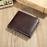 Men's Genuine Leather Short Wallet Money Clip RFID Blocking Large Capacity Wallet Multi-card Card Holder Horizontal Wallet Coin Purse Gift For Men Lightinthebox - thumbnail