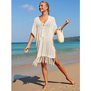 Knitted Hollow Whisker Blouse Vacation Casual Beach Bikini Blouse 3 Colors 3063 miniinthebox