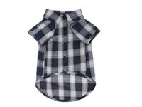 Pets Club Check Pattern Cotton Cloth For Puppy Dog Summer Shirts Black - Large
