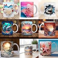 Beach Ocean Mug 11oz, 3D Mug, Beach Coffee Mugs, Beach Themed Coffee Mugs, Beach Cups, Nautical Coffee Mugs, Ocean Coffee Mug, Beach Gifts for Women, Christmas Xmas Gift miniinthebox - thumbnail