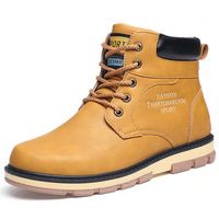 Big Size High Top Outdoor Lace Up Work And Casual Boots For Men