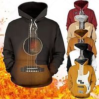 Men's Pullover Hoodie Sweatshirt White Yellow Red Brown Hooded Abstract Graphic Prints Print Daily Sports 3D Print Basic Streetwear Casual Spring   Fall Clothing Apparel Hoodies Sweatshirts  miniinthebox - thumbnail