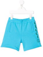 Gucci Kids logo print shorts - Blue - thumbnail