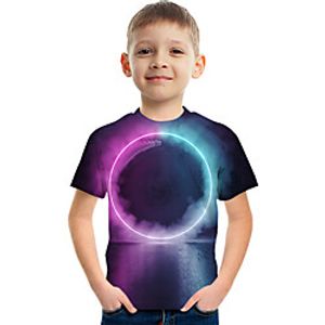 Kids Boys' T shirt Tee Short Sleeve Graphic Rainbow Children Tops Active 3-12 Years Lightinthebox