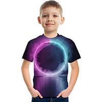 Kids Boys' T shirt Tee Short Sleeve Graphic Rainbow Children Tops Active 3-12 Years Lightinthebox - thumbnail