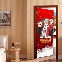 Christmas Decorative Door Sticker 3d Simulation Movable Waterproof Wall Sticker Diy Wallpaper For Bedroom Living Room miniinthebox - thumbnail