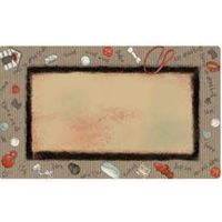 Drymate Dog Bowl Place Mat Bow Wow Border Beige 16X28 Inches