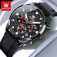 2024 New Olevs Brand Men'S Watches Chronograph Calendar 24-Hour Indication Quartz Watch Three Eyes Six Hands Waterproof Sports Men'S Wristwatch Lightinthebox