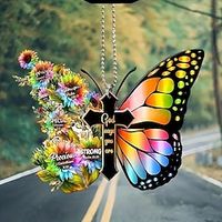 Unique Butterfly Cross Wind Chime Car Decoration Perfect Father's Day Gift for Car Enthusiasts! miniinthebox