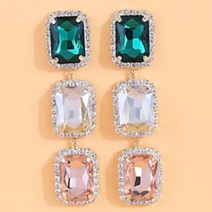 1 Pair Drop Earrings Earrings For Women's Party Evening Gift Engagement Acrylic Rhinestone Alloy Geometrical Lightinthebox