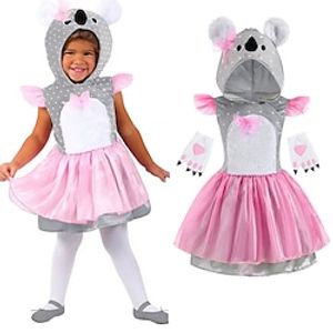 Princess Animal Koala Dress Tulle Dresses Girls' Movie Cosplay Cute Pink Dress Gloves Children's Day World Book Day Polyester Lightinthebox