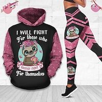 Women's Tracksuit Yoga Suit 2 Piece Pocket Animal Cropped Leggings Hoodie Clothing Suit Purple Yellow Yoga Fitness Gym Workout Tummy Control Butt Lift Breathable Long Sleeve Sport Activewear Lightinthebox - thumbnail