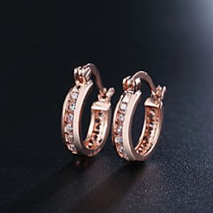 Women's Hoop Earrings Hollow Out Precious Fashion Silver Plated Gold Plated Earrings Jewelry Rose Gold / Purple / Red For Party Street Daily 1 Pair miniinthebox
