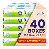 Fine Facial Tissue 200 sheets X 2 Ply (Pack of 40) Super Saver Bundle offer