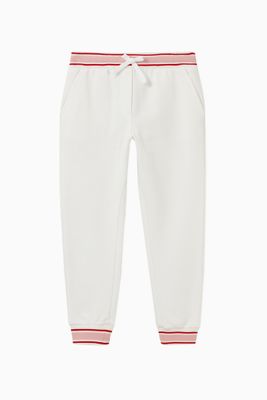 Jersey Jogging Pants with Floral Patch
