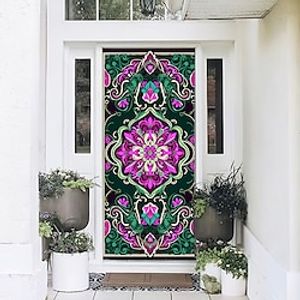 Mandala Bohemian Door Covers Boho Door Tapestry Door Curtain Decoration Backdrop Door Banner for Front Door Farmhouse Holiday Party Decor Supplies Purple miniinthebox