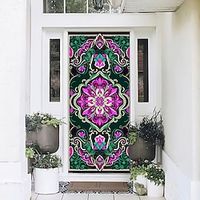 Mandala Bohemian Door Covers Boho Door Tapestry Door Curtain Decoration Backdrop Door Banner for Front Door Farmhouse Holiday Party Decor Supplies Purple miniinthebox - thumbnail