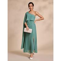 Chiffon Peplum Ruffle Hem Maxi Dress