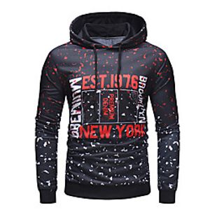 Men's Pullover Hoodie Sweatshirt Graphic Hooded Work Casual Hoodies Sweatshirts  Long Sleeve Slim Black miniinthebox