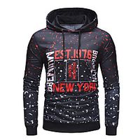 Men's Pullover Hoodie Sweatshirt Graphic Hooded Work Casual Hoodies Sweatshirts  Long Sleeve Slim Black miniinthebox - thumbnail