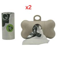 M-Pets Poo Bamboo Waste Bags Dispenser With15 Bags (Pack of 2)