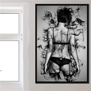 People Wall Art Canvas The Smoke and Woman Prints and Posters Abstract Portrait Pictures Decorative Fabric Painting For Living Room Pictures No Frame miniinthebox