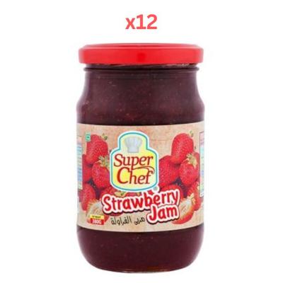Super Chef Jam Strawberry With Pieces 380Gm (Pack Of 12)