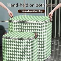 Large Capacity Clothing Storage Box, Folding Blanket Organizer, Grell Houndstooth Pattern Container Lightinthebox - thumbnail