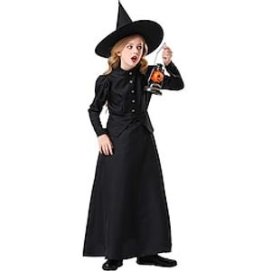 Witch Dress Cosplay Costume Hat Party Costume Kid's Girls' Cosplay Halloween Easy Halloween Costumes miniinthebox