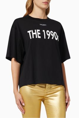 "The 1990s" Oversized T-shirt in Cotton Jersey "The 1990s" Oversized T-shirt in Cotton Jersey