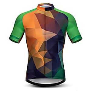 21Grams Men's Short Sleeve Cycling Jersey Summer Spandex Polyester Green  Yellow Bike Jersey Top Mountain Bike MTB Road Bike Cycling Quick Dry Moisture Wicking Breathable Sports Clothing Apparel Lightinthebox