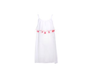 Big Girls Tassel-Trim Coverup  White