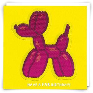 Redback Cards Balloon Dog Happy Birthday Greeting Card (16 X 16 Cm)