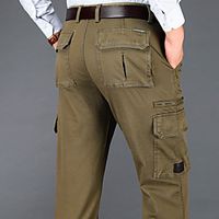 Men's Fashion Streetwear Straight Chinos Trousers Multiple Pockets Pants Casual Daily Micro-elastic Solid Color Breathable Soft Mid Waist ArmyGreen Black Gray Khaki Dark Blue 34 35 36 38 40 Lightinthebox - thumbnail