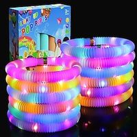 51012pcs LED Jumbo Light Up Pop Fidget Tubes - Large Glow Sticks for Party Supplies and Stress Relief Lightinthebox - thumbnail