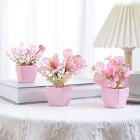 3pcs Mini Artificial Flower Pot Set: Decorative Roses, Peonies, and Hydrangeas Perfect for Year-Round Festive Decor, Weddings, Parties, Home, Bedroom, Store, Tabletop Display Lightinthebox