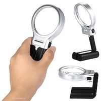 Multifunctional handheld desktop magnifier jewelry magnifier adjustable angle reading watch repair LED desk lamp Lightinthebox - thumbnail