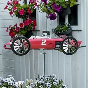 Garden Racer Windmill,Racing Windmill Garden Decoration,Suspension Windmill,Sculptures Racer Pinwheels Yard and Garden Decoration Lightinthebox